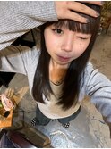 透明感ある暗髪カラー