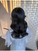 ハーフツイン ダウンスタイル ヨシンモリ 参列ヘア デートヘア