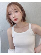 ソヨン 栄店(SOYON) 大人ガーリー/ダークアッシュ/ミディアムレイヤーカット/前髪