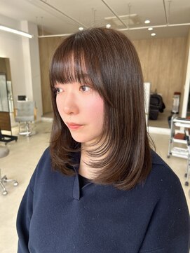 ミリ 奈良店(mm) オリーブベージュ/グレージュ/レイヤーカット/近鉄奈良