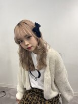 ユーフォリア 渋谷グランデ(Euphoria SHIBUYA GRANDE)&nbsp;ブランドベージュ　ハニーカラー　ふわふわヘア　ぱっつん　YUKI