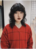ロングパーマレイヤーカットくるくるパーマウェーブヘア
