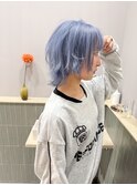 ブルーカラー/水色カラー/名古屋/栄/ハイトーン/ブリーチカラー