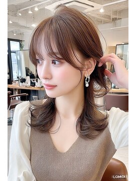 ケシキ 表参道 原宿(kesiki.) ミディアムレイヤー顔周りレイヤーハッシュカット韓国へア