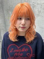 オルズ 渋谷(ALLZ) 似合わせふわふわセミディレイヤー/ケアブリーチペールオレンジ