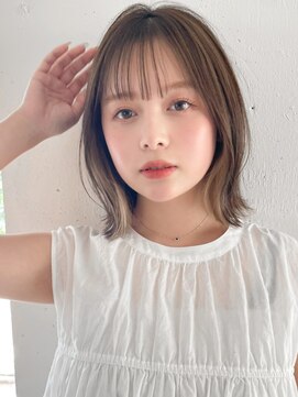 リヤン 表参道(lyann) イメチェンピンクベージュ前髪イヤリングカラーa