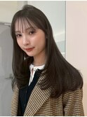 顔周りレイヤーカットくびれヘアミルクティーベージュカラー韓国