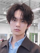 フィフス 大分(fifth)&nbsp;大分シャドウパーマメンズカットラウンドマッシュセンターパート