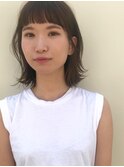 【NOUS】外ハネミディ×ショートバングで新たな自分を×ベージュ