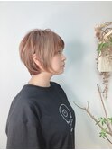 《era》オン眉ショート　キャラメルベージュ　小顔カット　みわ