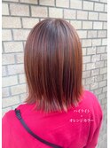 テラコッタ×インナーハイライトぷつっとボブ 祐天寺/ハイライト