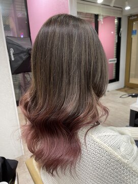 アジールヘア 所沢プロペ通り店(agir hair) エアタッチグラデーションピンク10代20代30代ピンクカラー