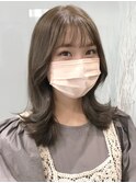 外ハネくびれミディ☆メルティカラーミントベージュ☆韓国風ヘア