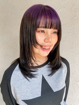 アネーロバイエーケー(ANHELO by AK) ミディアム_顔まわりレイヤー_個性派カラー