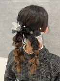 小紋　ヘアセット　ゆるふわ　流行り　ツイン　大阪