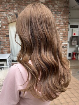 ラレイ ハラジュク(Lalei harajuku) 【白石】ブリーチなしミルクティーベージュカラーシアーカラー