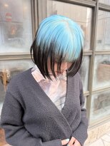 グロウ 渋谷(grow) ブルー×ブラックルーツカラー