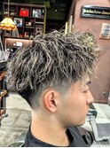 【ホワイトメッシュ×ツイストパーマ】