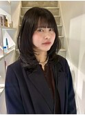 【YOKE】ミディアムレイヤーハッシュカットダークグレージュ