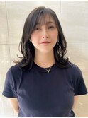ミディアムレイヤーロングレイヤーくびれミディアムワンカール