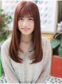 大人かわいいくすみピンク外国人風ロングb戸頭20代30代40代