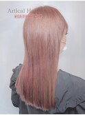 #ミルクティーピンク#ロング#ブリーチ無し