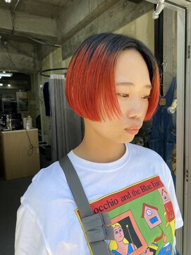 蜃気楼 （（（蜃気楼）））刈り上げミニボブとピンクオレンジ