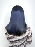 ブリーチあり艶感ネイビーブルーグレー