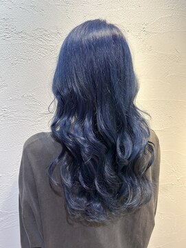 アジールヘア 池袋東口店(agir hair) ブリーチ2回~ネイビーブルーブルーブラック池袋東口