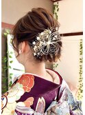 着物ヘアセット/シニヨンヘアセットスタイル【京都/ヘアセット】