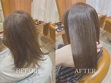 とにかくパヤ毛が気になり髪を綺麗に見せたい！細気軟毛のお客様。初美革ストレートbefore after