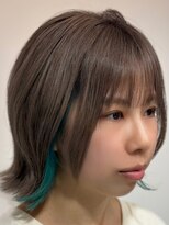 髪庵 結屋&nbsp;イヤリングカラー × 切りっぱなしボブ