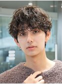 波巻きスパイラルパーマツイストスパイラルツーブロック渋谷