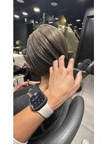 ランベリー(LANVERY)&nbsp;大人のミニマルボブ　ブリーチなしオリーブグレー