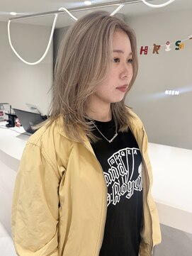 キーン 立川店(keen) 【keen×kiyono】ミディアムレイヤー×ホワイトベージュ