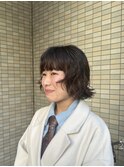 ボブパーマ/くせ毛風パーマ/ニュアンス/厚め前髪/ミニボブ