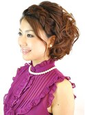 ブリエ☆結婚式スタイル☆編み込みナチュラルサイドアップ