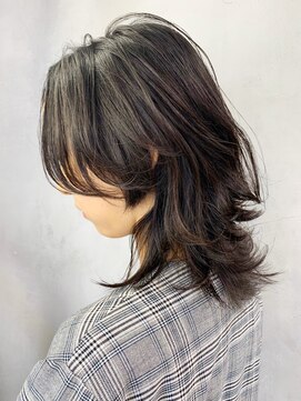 アイティー バイ アルバム 浦和店(IT by ALBUM) ウルフレイヤー_ココアブラウンフリンジウェーブ_ba272711