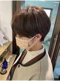 大人可愛い20代30代40代黒髪前下がりショートボブ丸みショート◎