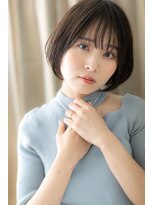 カバーヘア ブリス 志木南口駅前店(COVER HAIR bliss)&nbsp;アッシュブラック前下がりミニボブショートZ志木30代40代50代