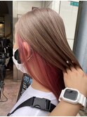 【olino】10代20代30代☆インナーピンク×ベージュ