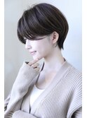 丸みショート/前髪/顔周りカット/濱崎優/透明感カラー