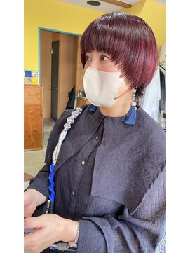 メトメ(METOME) ［お客様ヘア］マッシュショート ピンクバイオレット