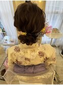 浴衣に可愛いアップスタイル/梅田ヘアセット