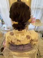 浴衣に可愛いアップスタイル/梅田ヘアセット