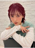熊本　ボブ　クリップアレンジ　髪質改善　韓国　暖色カラー