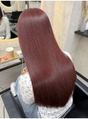 ホワイトグレージュミニウルフチェリーブラウンデジタルパーマ