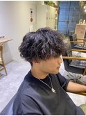 島田叶夢　ラウンドマッシュ×波巻きパーマ