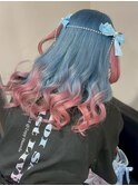 15648ブリーチ＆ダブルカラー渋谷ニュアンスブルーカラー