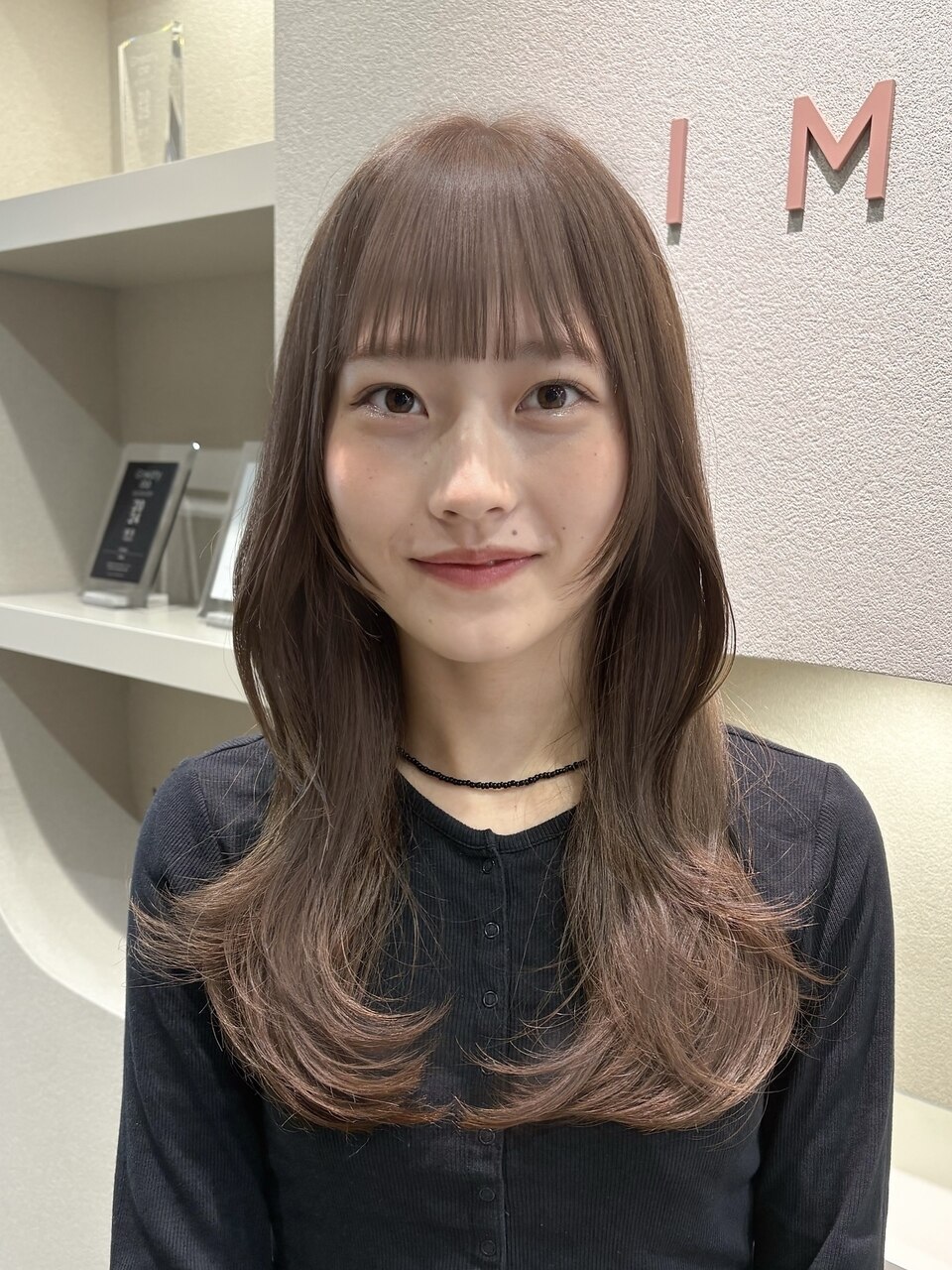 艶感ピンクベージュ/ブリーチなし/表参道/原宿